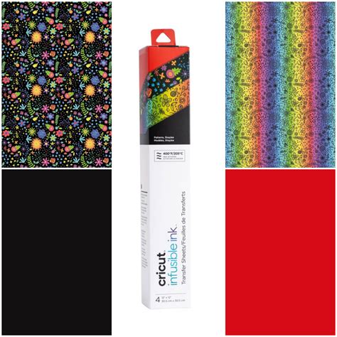 Cricut Infusible Ink Transfer Sheet 4-pack (Steel Plate); Produces stunning, vibrant, professional, and permanent heat transfers; Requires compatible Infusible Ink blank (sold separately) and Cricut EasyPress™ 2 or heat press that reaches 400°F (205°C); Transferred inks never flake, peel, crack or wrinkle